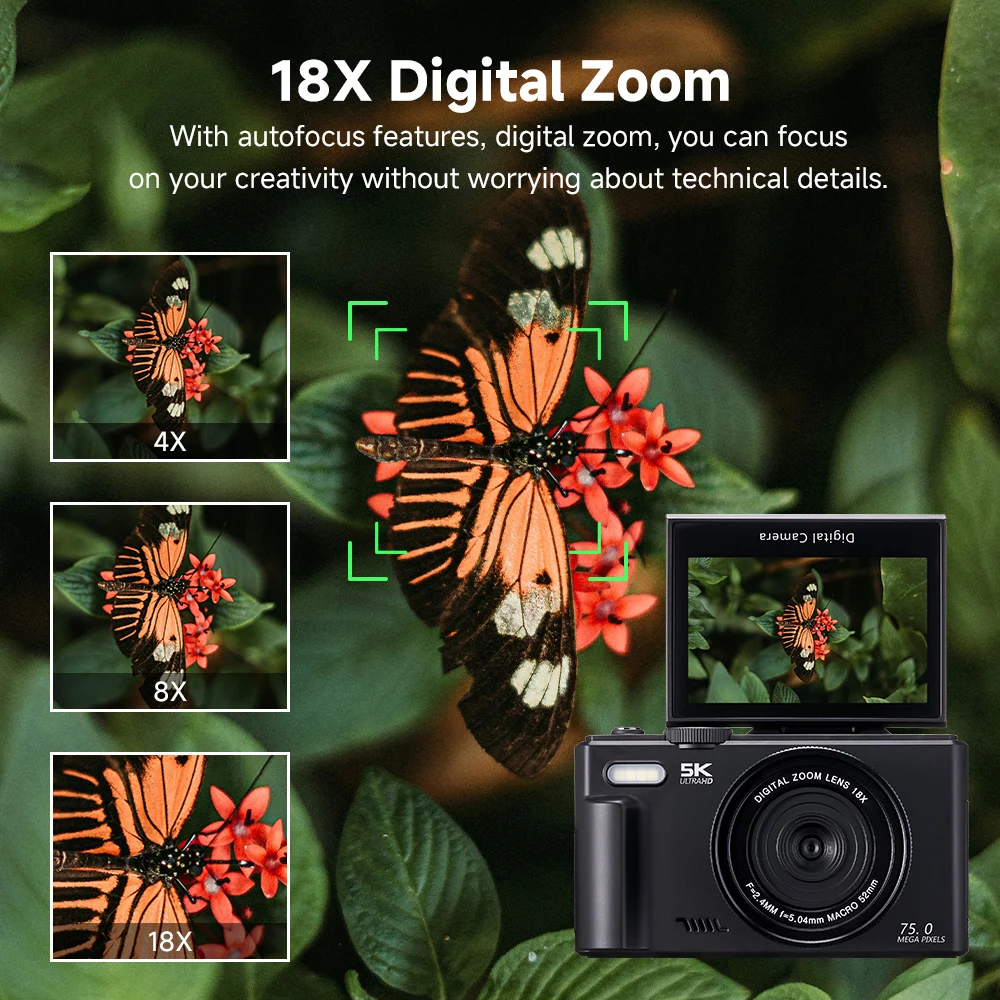 75MP 디지털 카메라 180 °   사진 촬영용 플립 - Photography Nature Images 리뷰 및 가격