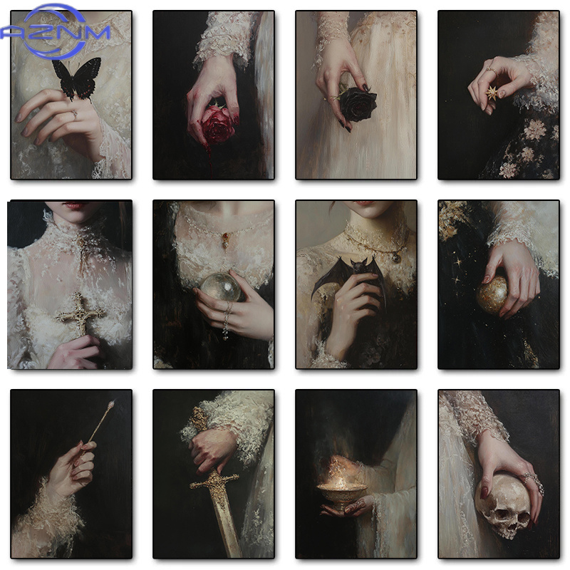 빈티지 고딕 다크 엘레강스 여성 포스터 캔버스 인쇄 로 - Photography Dark 리뷰 및 가격