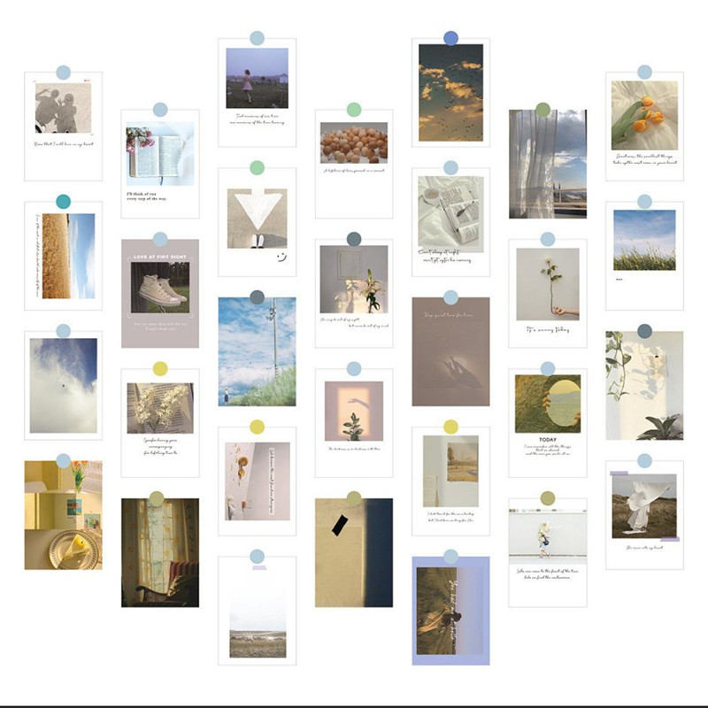 30Pcs 미적 INS 리빙 포스터 스티커 세트 DIY - Photography Background 리뷰 및 가격