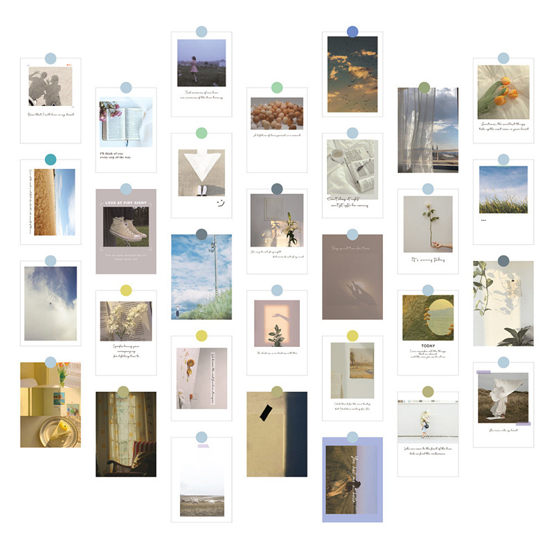 30Pcs 미적 INS 리빙 포스터 스티커 세트 DIY - Photography Background 리뷰 및 가격