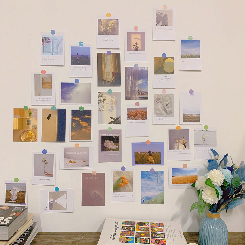 30Pcs 미적 INS 리빙 포스터 스티커 세트 DIY - Photography Background 리뷰 및 가격