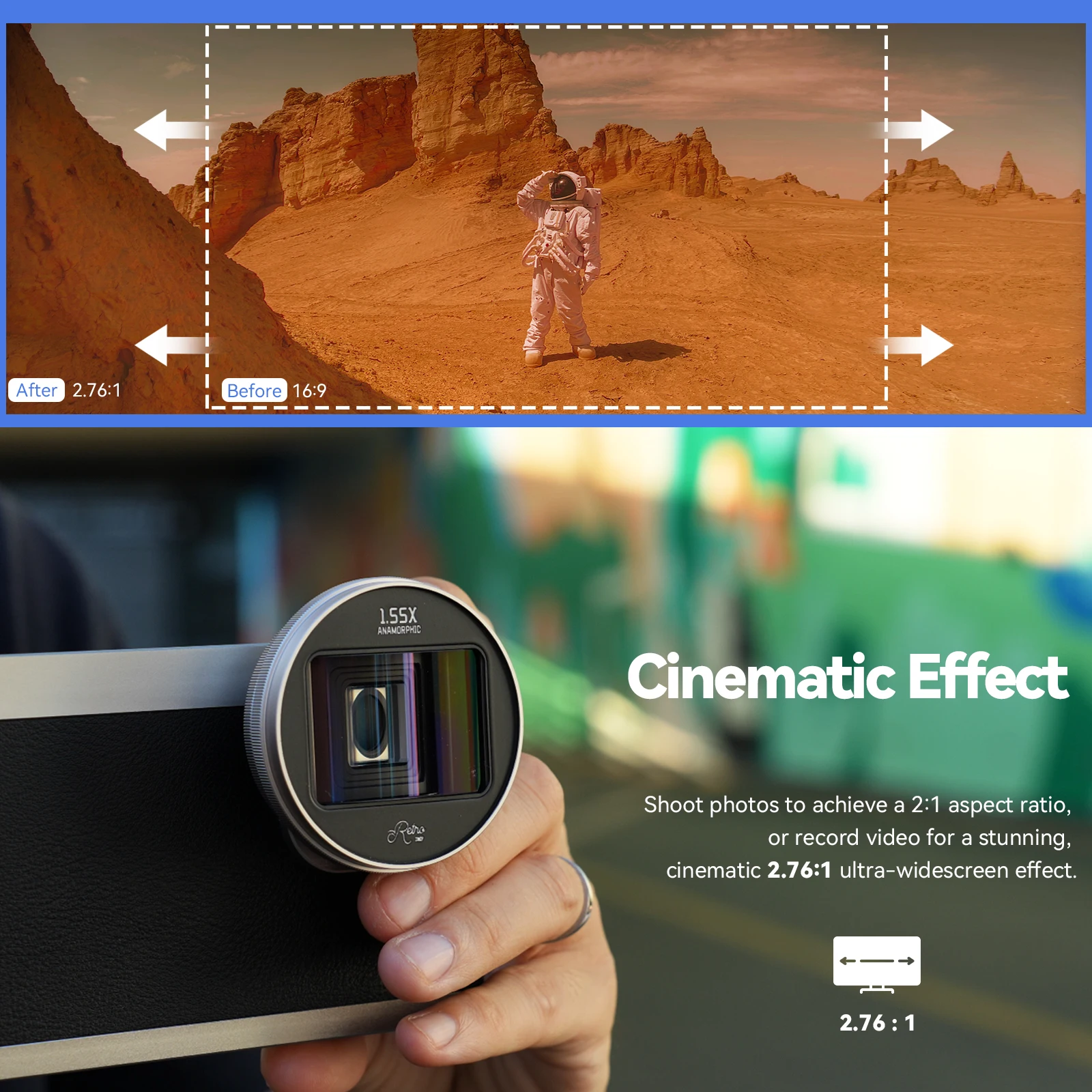 FG Fotorgear 1.55x 블루 아나모픽 렌즈, - Photography Kit Vivo X200 Pro 리뷰 및 가격