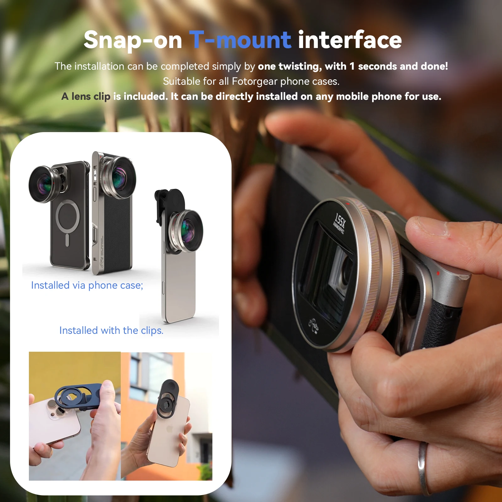 FG Fotorgear 1.55x 블루 아나모픽 렌즈, - Photography Kit Vivo X200 Pro 리뷰 및 가격