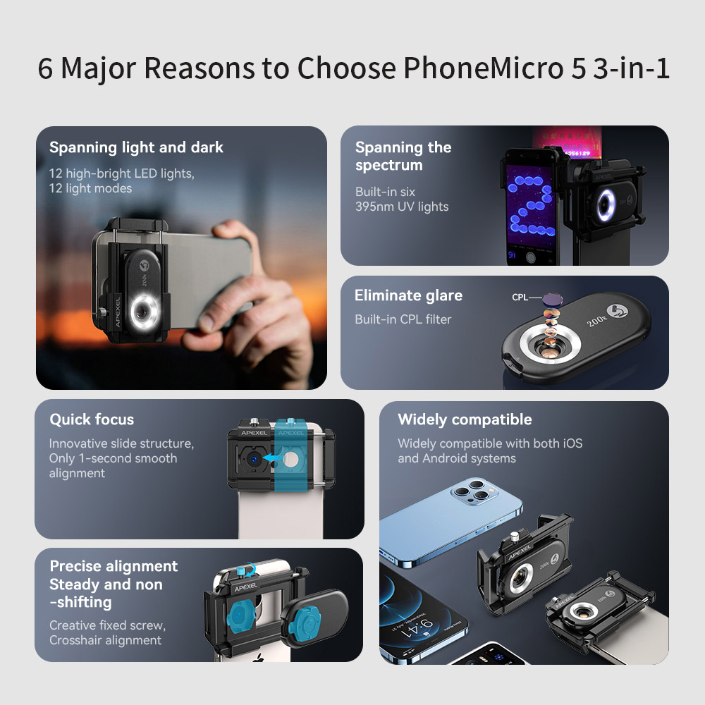 APEXEL 100X/150X/200X 현미경 쥬얼리  - Photography Kit Vivo X200 Pro 리뷰 및 가격