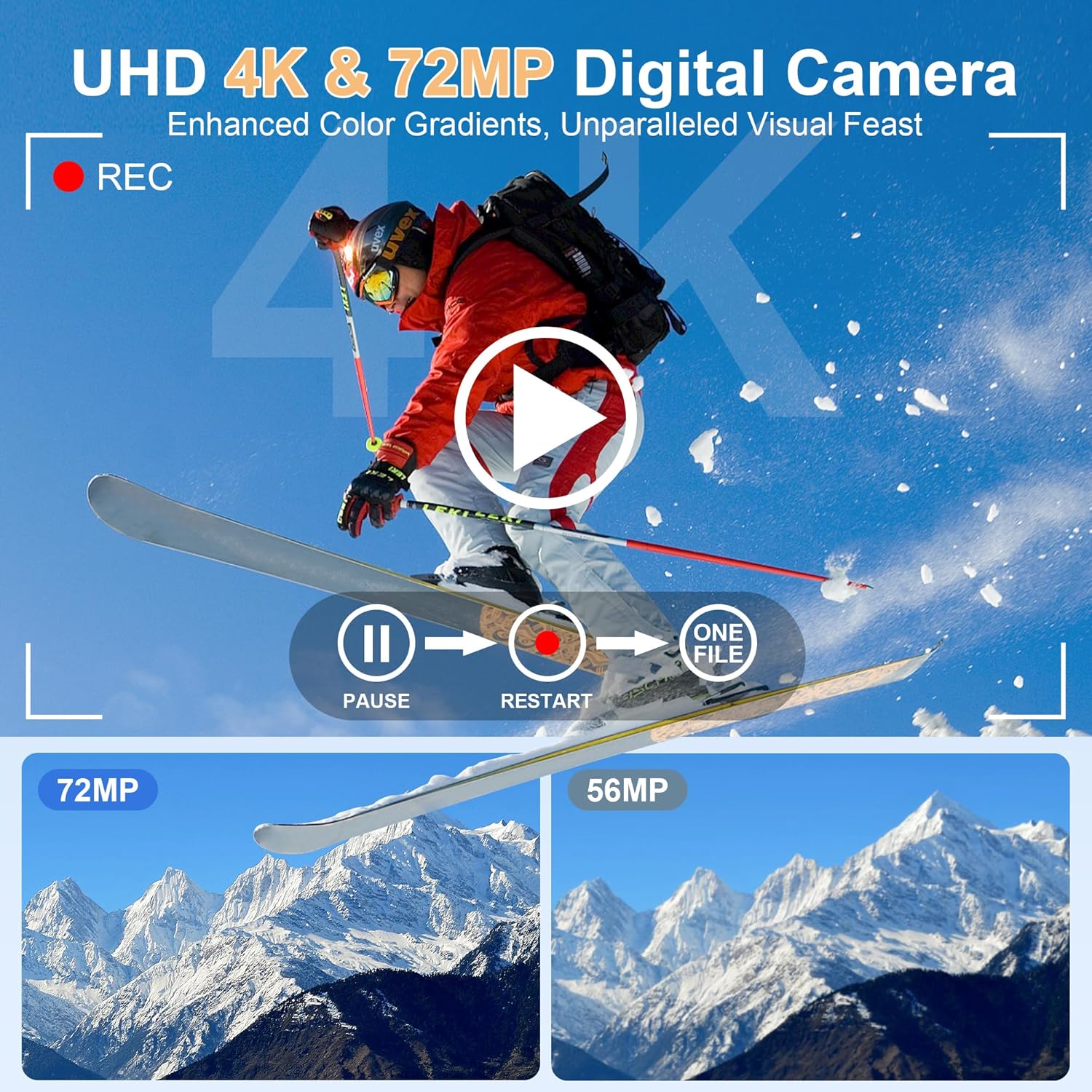 72MP 디지털 카메라 사진 촬영용 4K 12배 광학  - Photography Natural Lighting 리뷰 및 가격