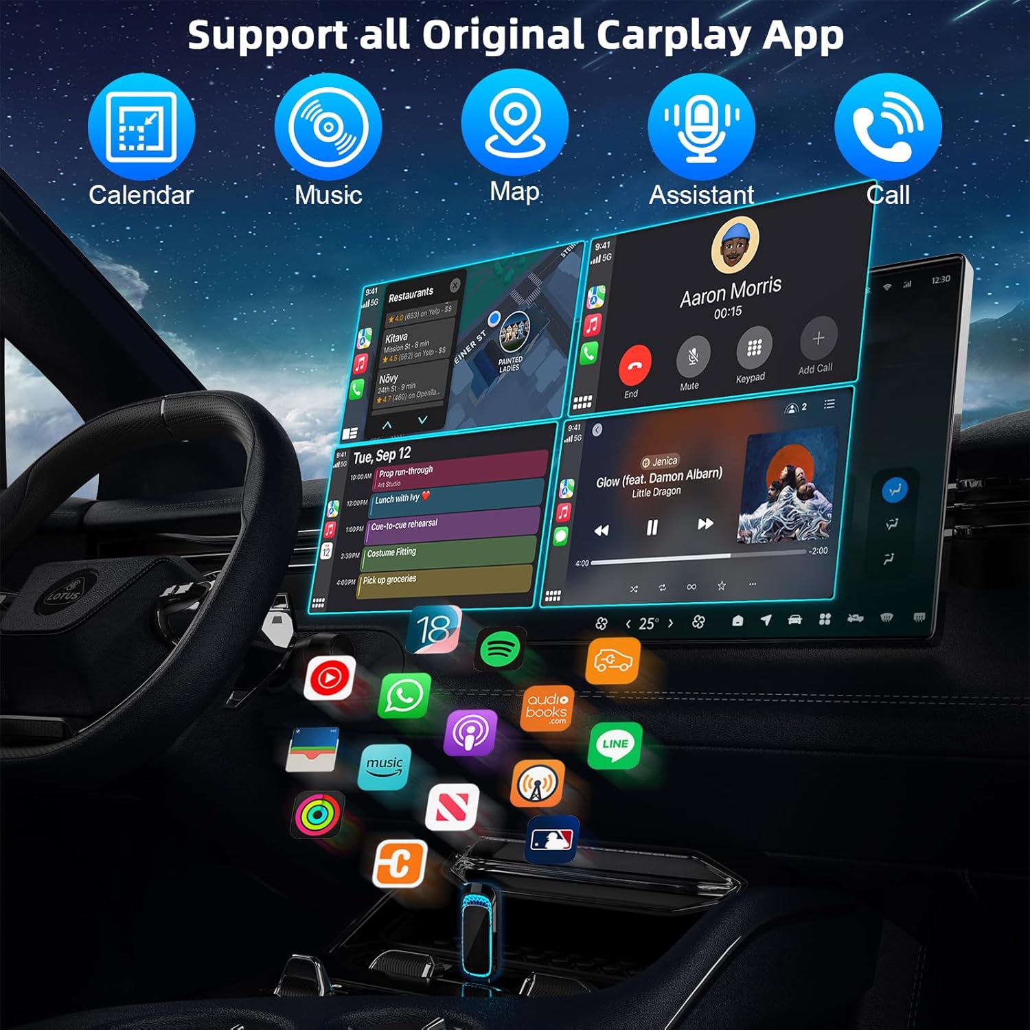 아이폰용 미니 무선 USB CarPlay 어댑터, 20 - Tethering Cable Usb 리뷰 및 가격