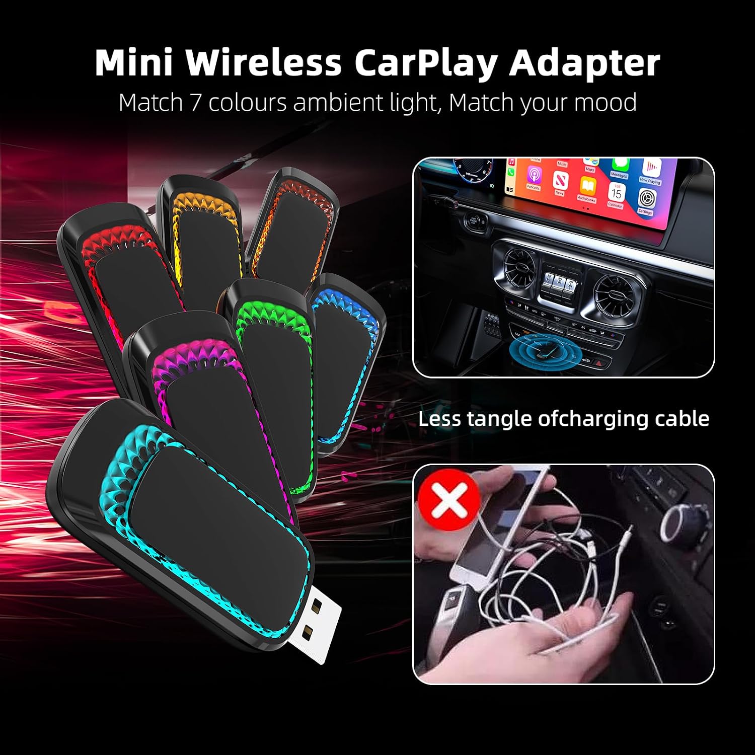 아이폰용 미니 무선 USB CarPlay 어댑터, 20 - Tethering Cable Usb 리뷰 및 가격
