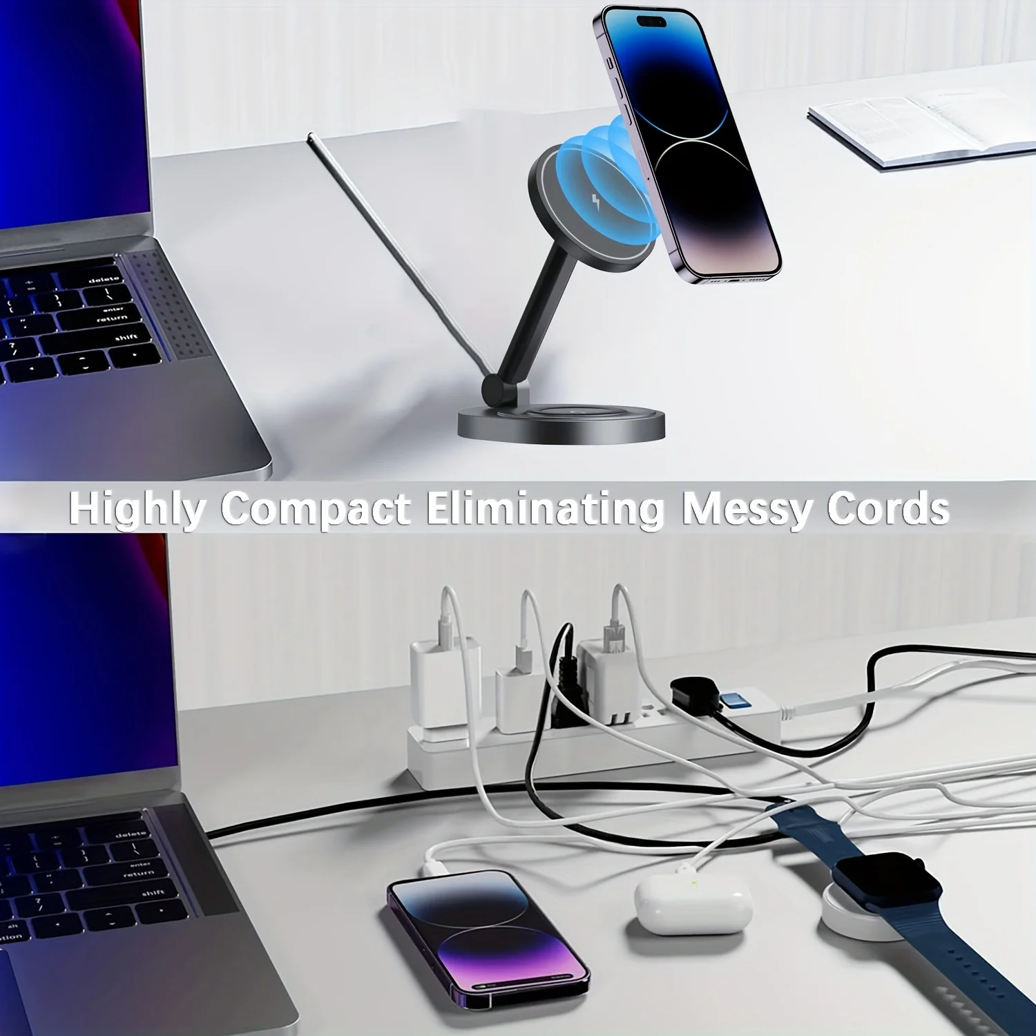 2 In 1 자기 무선 충전기 스탠드 패드 iPhone - Tethering Cable Usb 리뷰 및 가격