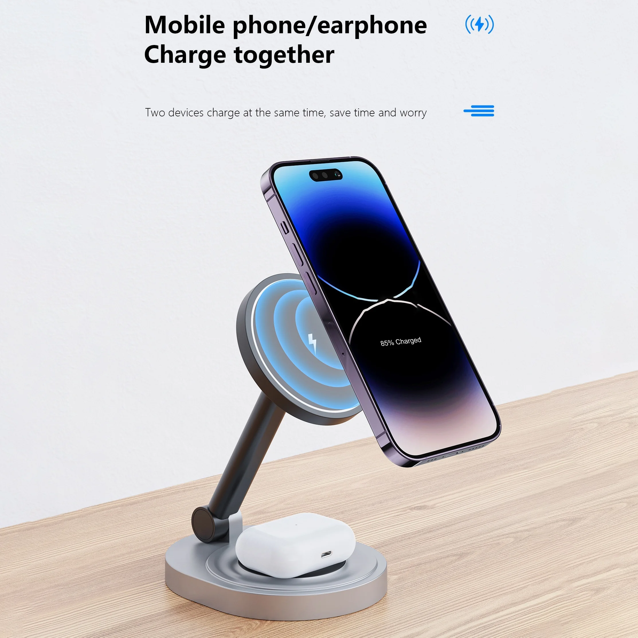 2 In 1 자기 무선 충전기 스탠드 패드 iPhone - Tethering Cable Usb 리뷰 및 가격