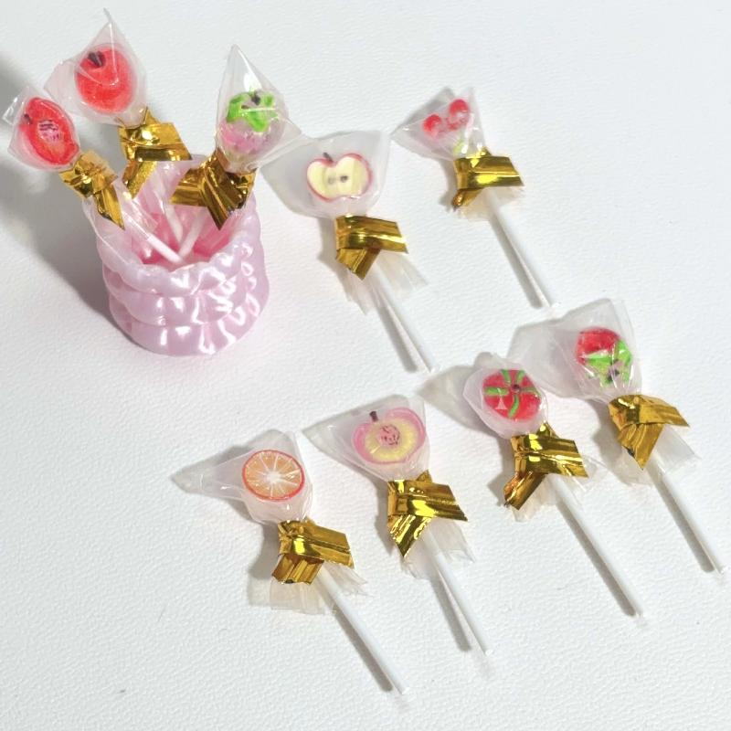 6Pcs 과일 롤리팝 모델 장식 1:12 인형 집 미니 - Photography Food 리뷰 및 가격