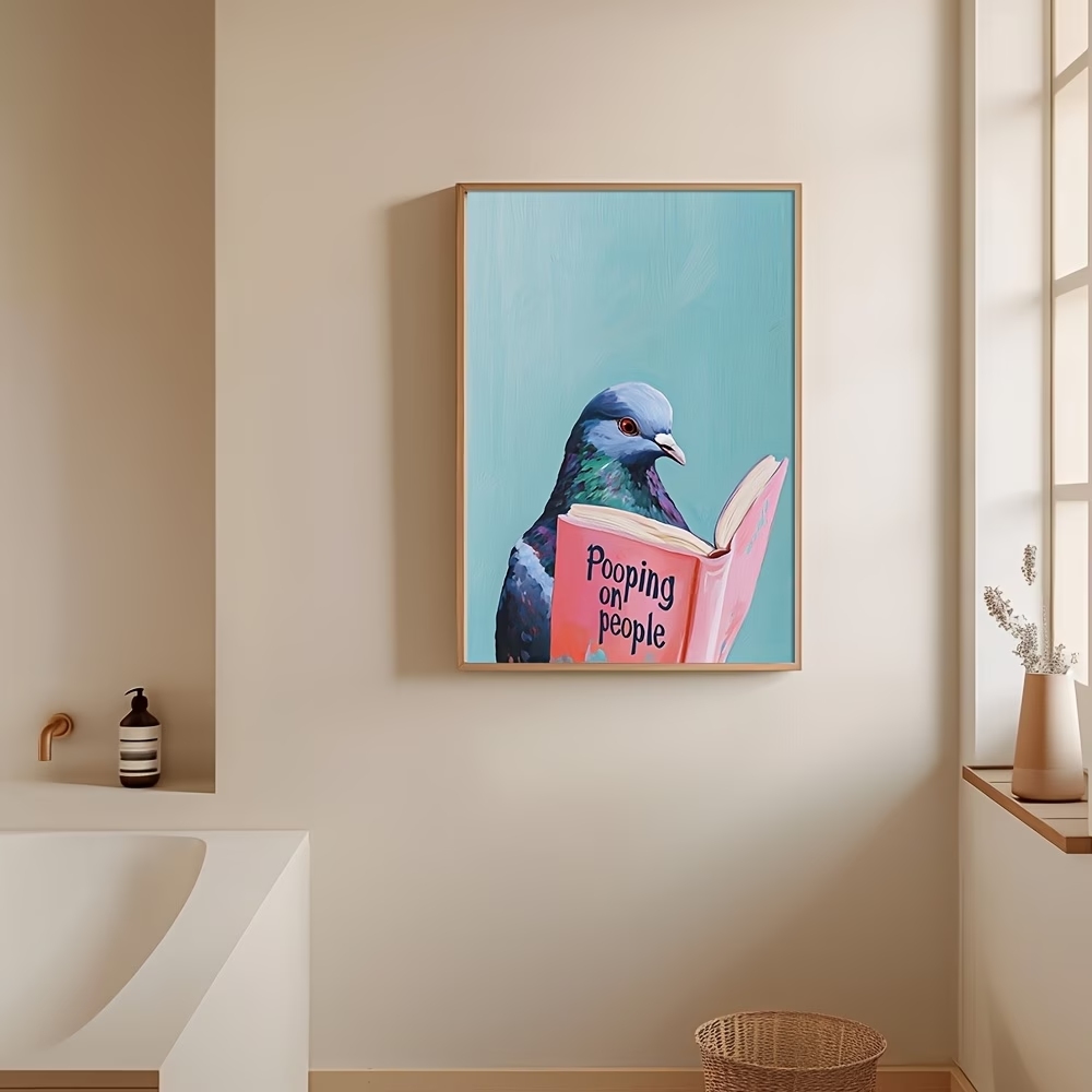 현대적인 비둘기 독서하는 모습이 사람들을 똥내고 있는  - Photography Image 리뷰 및 가격