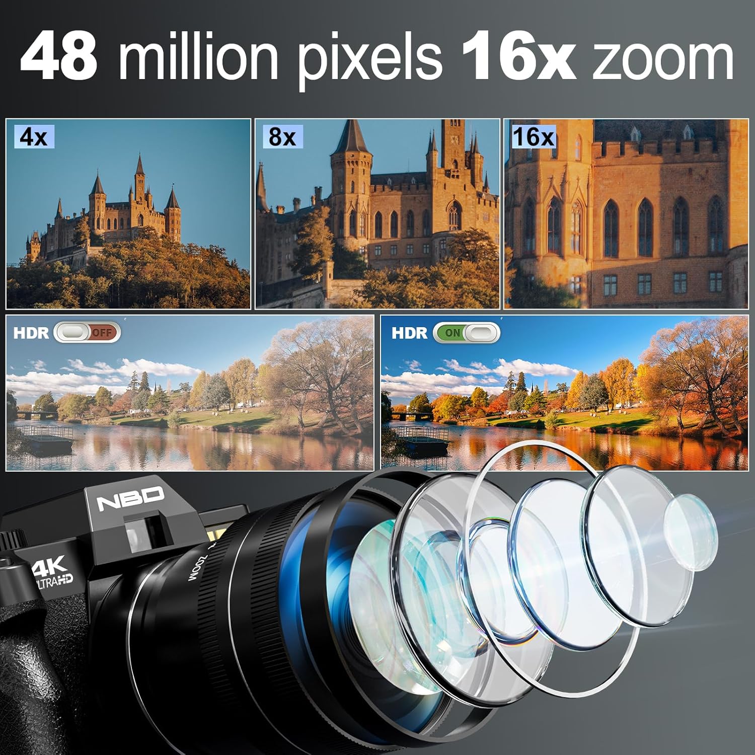 사진용 NBD 4K 디지털 카메라, 48MP 카메라,  - Photography Nature Images 리뷰 및 가격