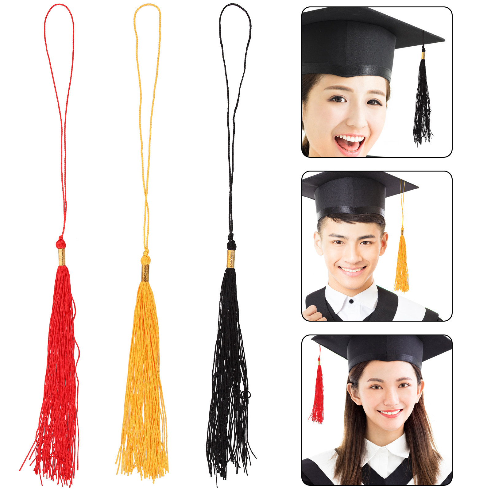 3Pcs 졸업 태슬 학업 모자 펜던트 창의적인 졸업 모 - Photography Graduation 리뷰 및 가격